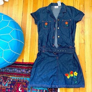 Y2K Lizzie McGuire Jean Butterfly Dress with Belt